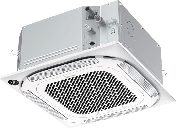 Midea Compact MCA4U-12HRFNX-QRD1W(GA) kompaktiškas 570×570 mm korpusas su panele T-MBQ4-03AWD