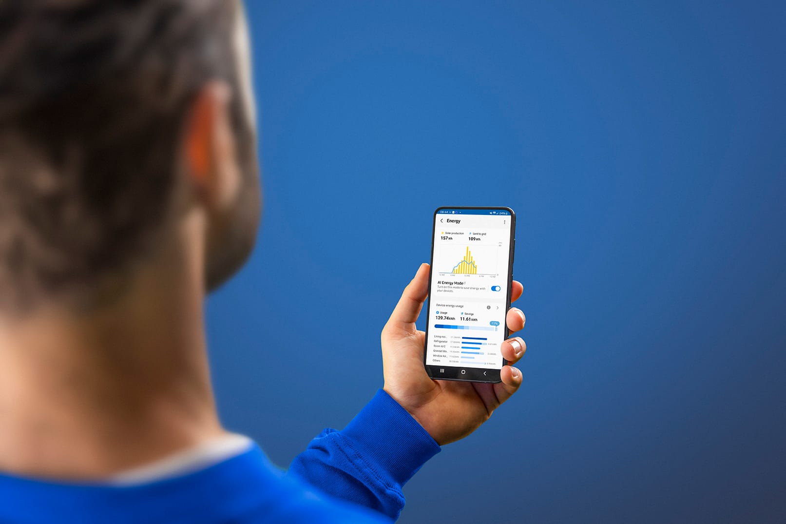 Samsung EHS Split su Hydro Unit S2 AE160DNYSPG/EU – SmartThings programėlėje matomos energijos sąnaudos