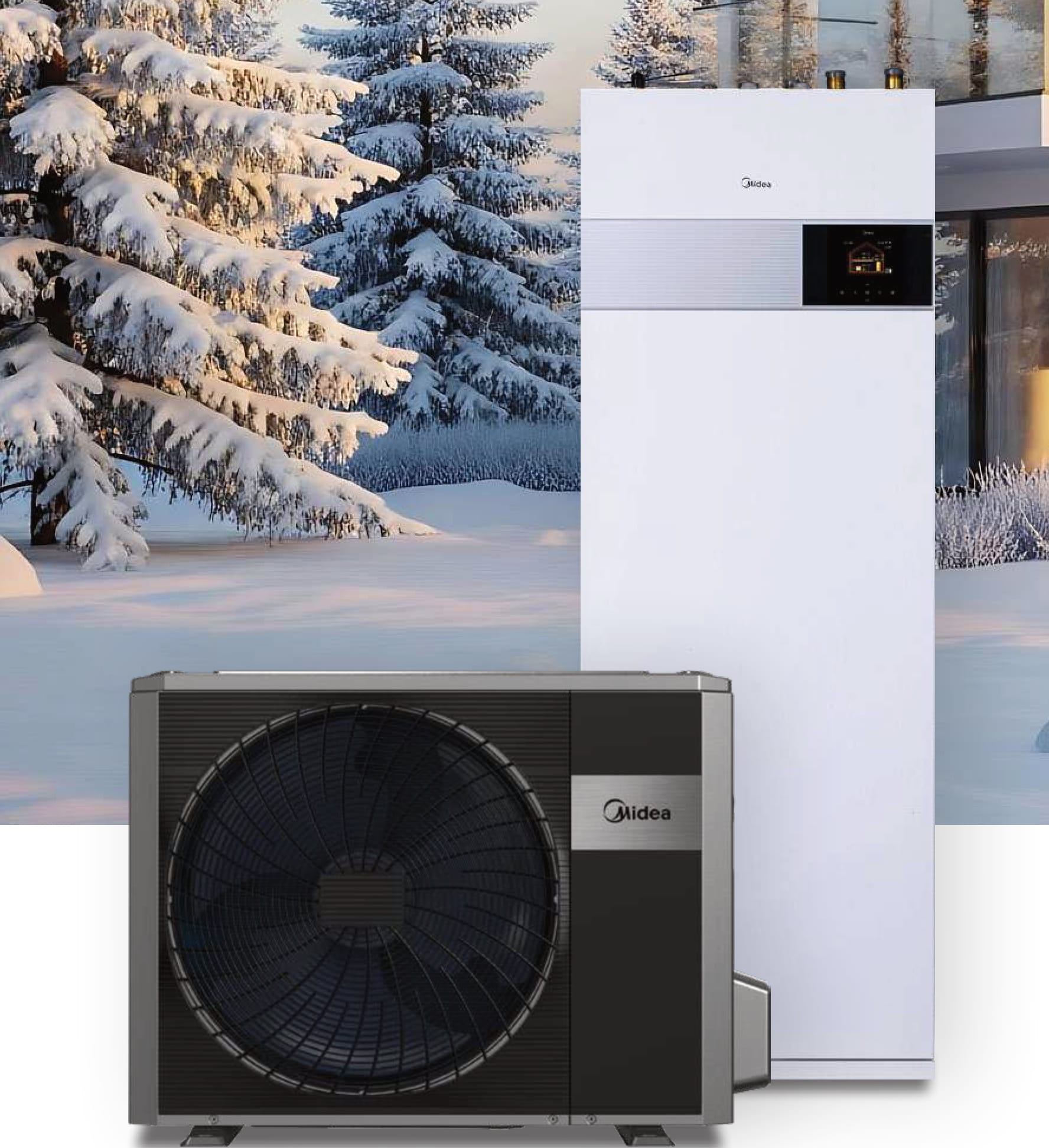 Midea M-Thermal Arctic modulis HBT-A160/240CDS90GN8-B2 su integruota 240 l talpa ir lauko blokas
