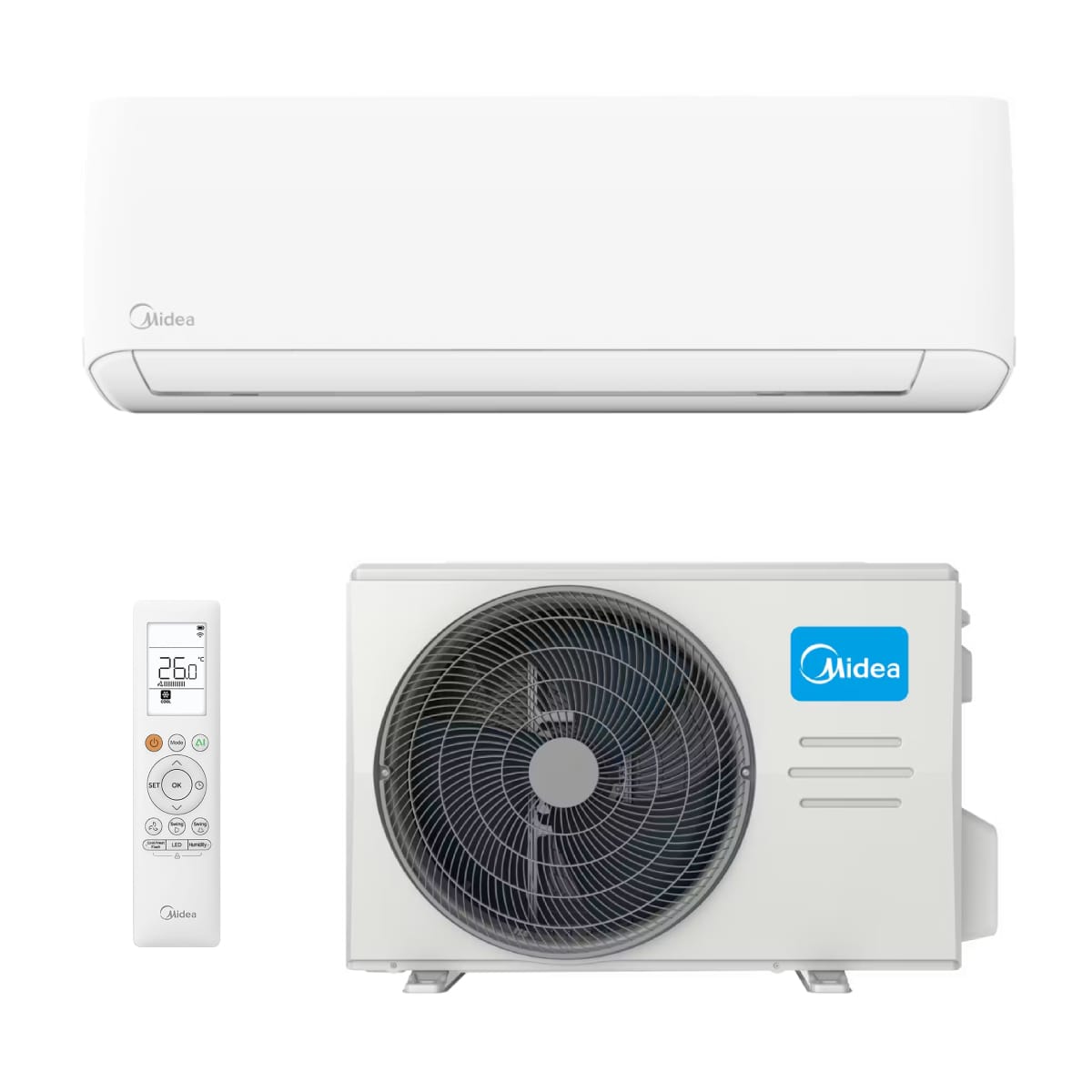 midea-op Šilumos siurblys Midea OASIS OP+ MSOPBU-12HRFN8-QRE1GW + MOX330-12HFN8-QRE1GW 3,52/3,81 kW - Image 1