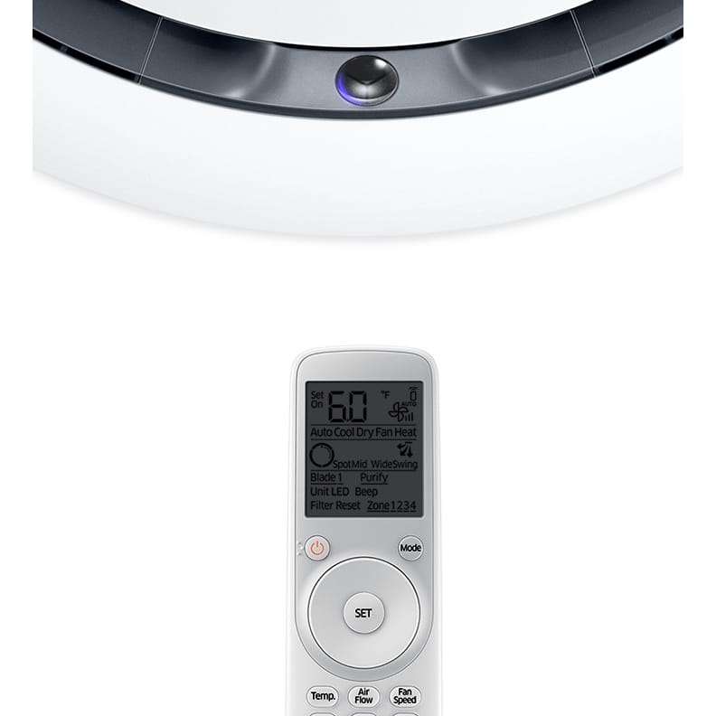 Samsung 360 Cassette AC071RN4PKG/EU apskritas LED ekranas ir pultelis su sukamuoju ratuku