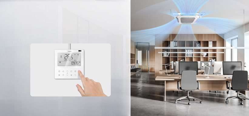 Midea laidinis valdiklis KJR-120M ir Midea Breezeless+ MCD1-55HRFNX-QRD0W(GA) kasetė biure