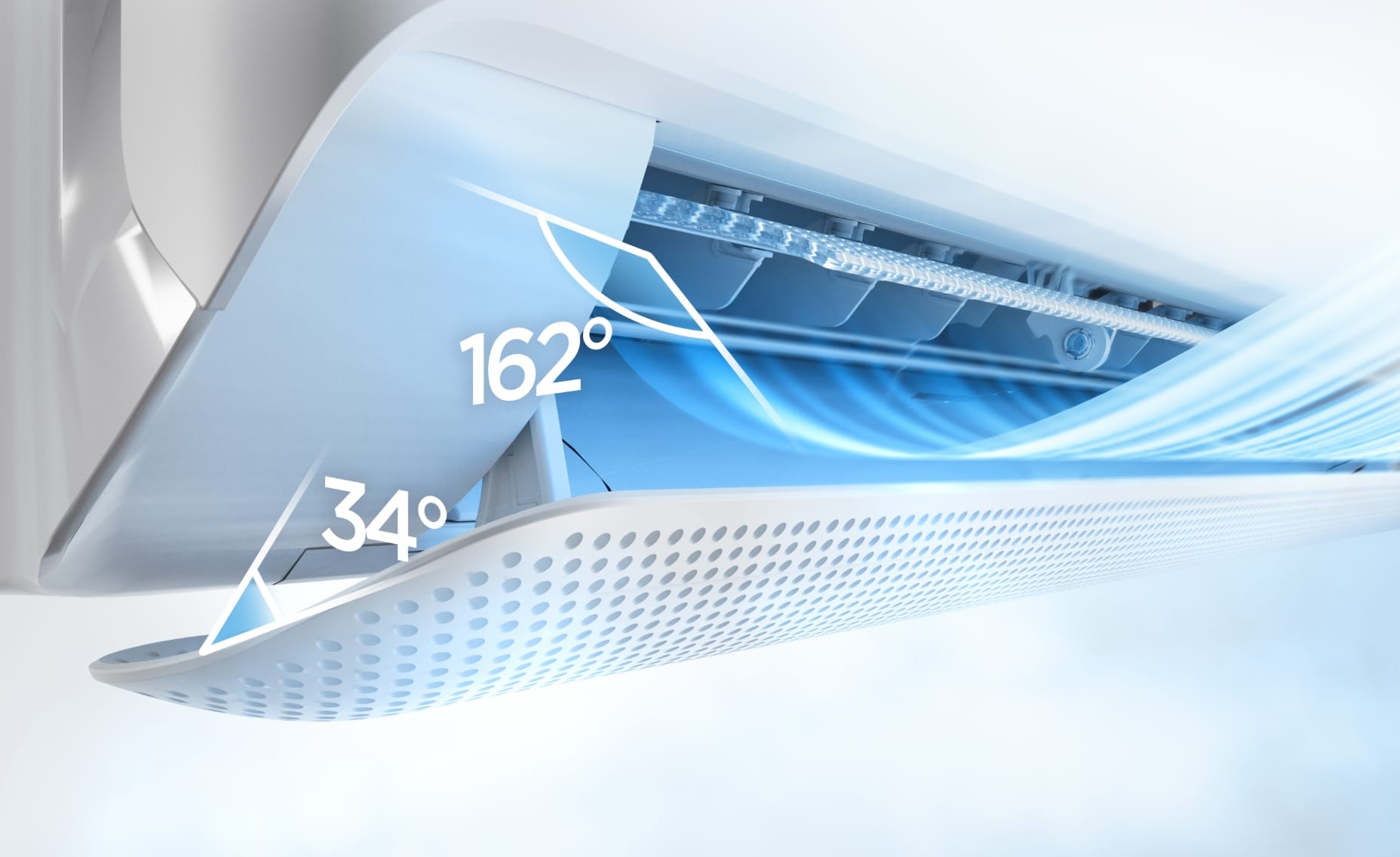 Midea Breezeless E CB1-24HRFN8-I režimas Breeze Mild – švelnus, tolygiai paskirstomas oro srautas