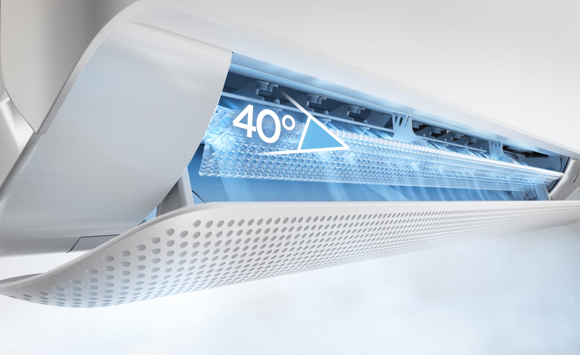 Midea Breezeless E CB1-24HRFN8-I režimas Breezeless – vėsa per mikroangas dvigubose Twinflap mentelėse