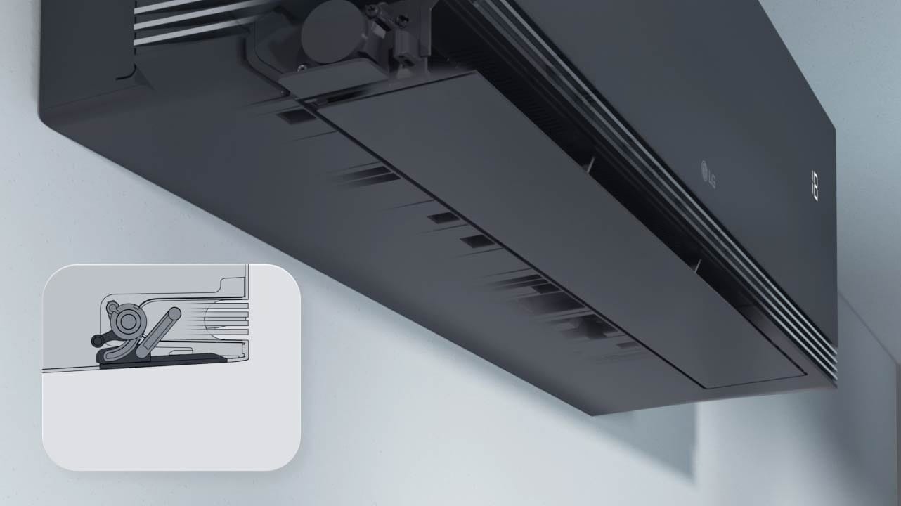 LG ARTCOOL AI Mirror Soft Air AA18SP – dvi DUAL Vane mentelės iš apačios
