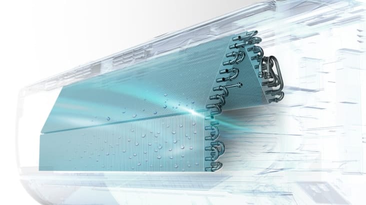 LG DUALCOOL AI Deluxe Soft Air H24S1DA – Auto Clean+ išdžiovina vidinio bloko šilumokaitį