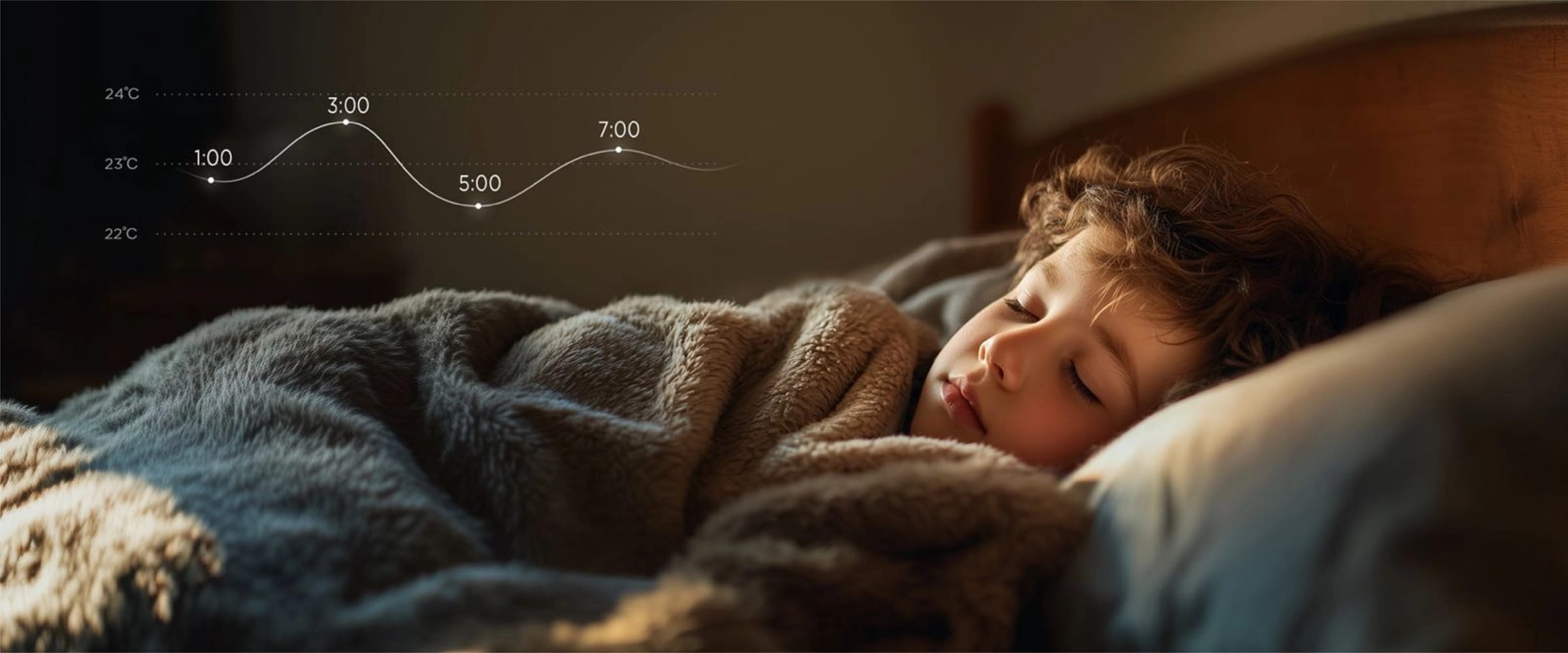 Ramus vaiko miegas – Midea Solstice Dark EZB-24RD6-I miego režimas palaipsniui koreguoja temperatūrą naktį