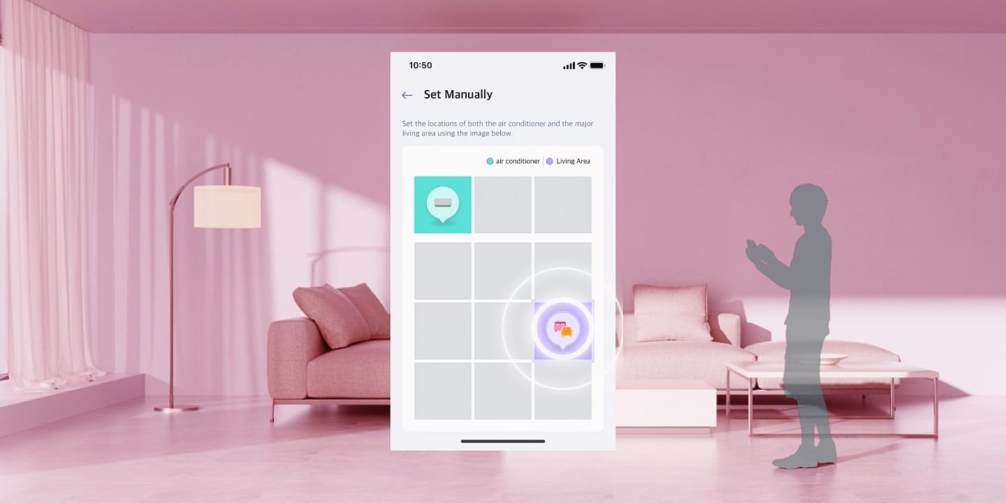 LG Multi Split MU4R27 – vidinių blokų valdymas LG ThinQ programėle