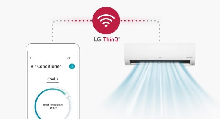 LG DUALCOOL Standard 2 S12EC valdymas LG ThinQ programėle telefone