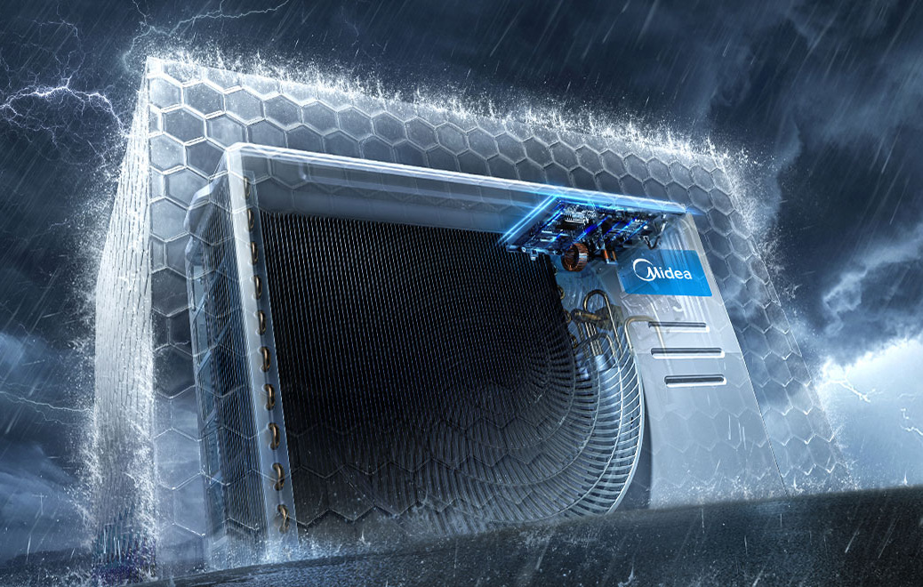 Midea Solunar MX1-12RD1H lauko blokas su Prime Guard apsauga audroje