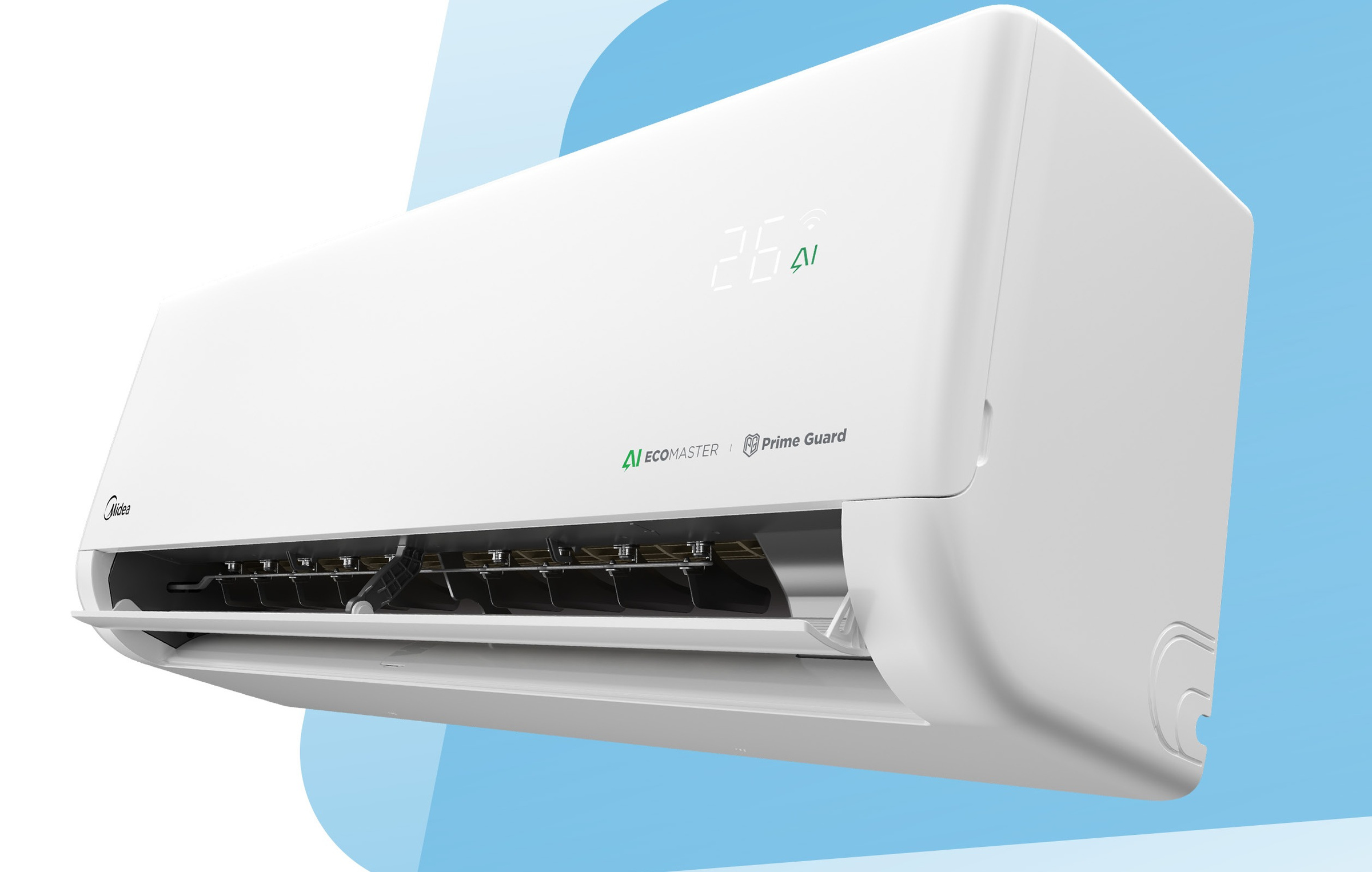Midea Solunar EF-12RD1H matinės baltos spalvos vidinis blokas – minimalistinis dizainas