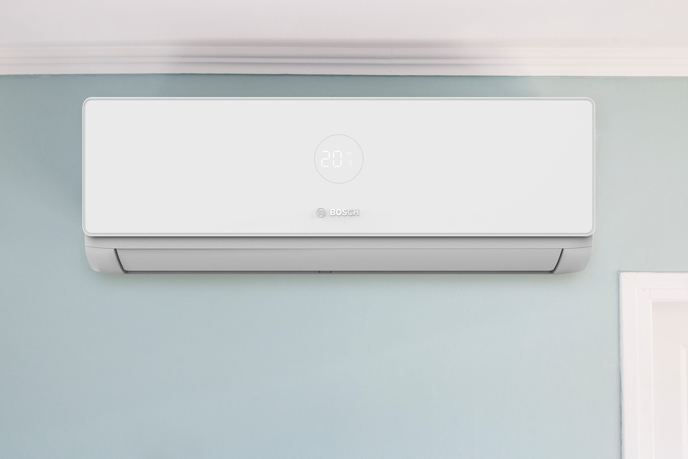 Bosch Climate 4000i CL4000iU W 52 E baltas vidinis blokas su temperatūros ekranu ant sienos