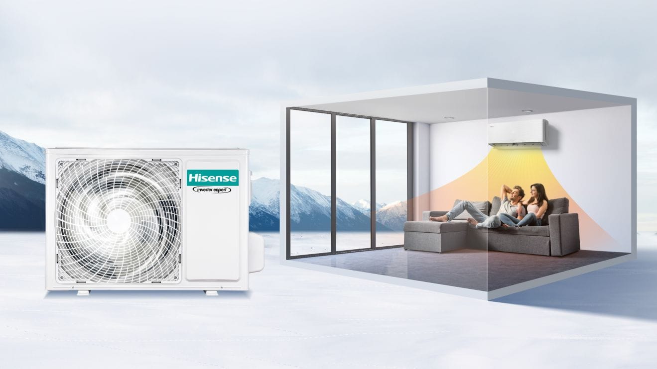 Hisense Energy Pro X QH50BV0AG / AS50BV0EW šildo net esant −22 °C lauke