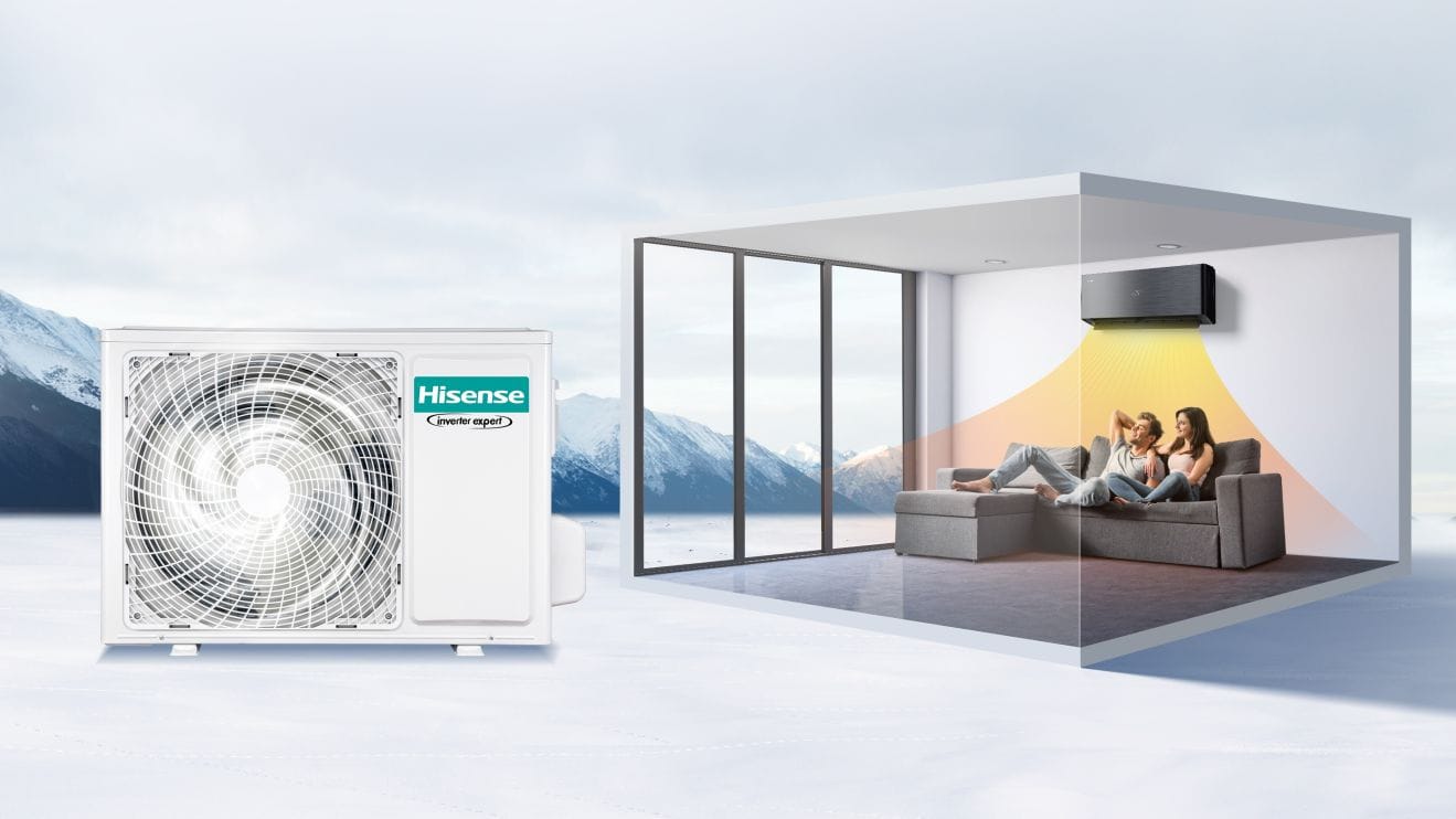 Hisense Energy Pro X QH50BV0BG / AS50BV0EW šildo net esant −22 °C lauke