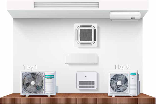 Hisense: vietoj kelių split lauko blokų – vienas Hi-Multi SP lauko blokas 5AMW105U4RQC keliems vidiniams blokams