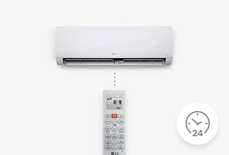 LG DUALCOOL WZ WZ24AWS vidinis blokas ir pultelis su 24 valandų laikmačiu