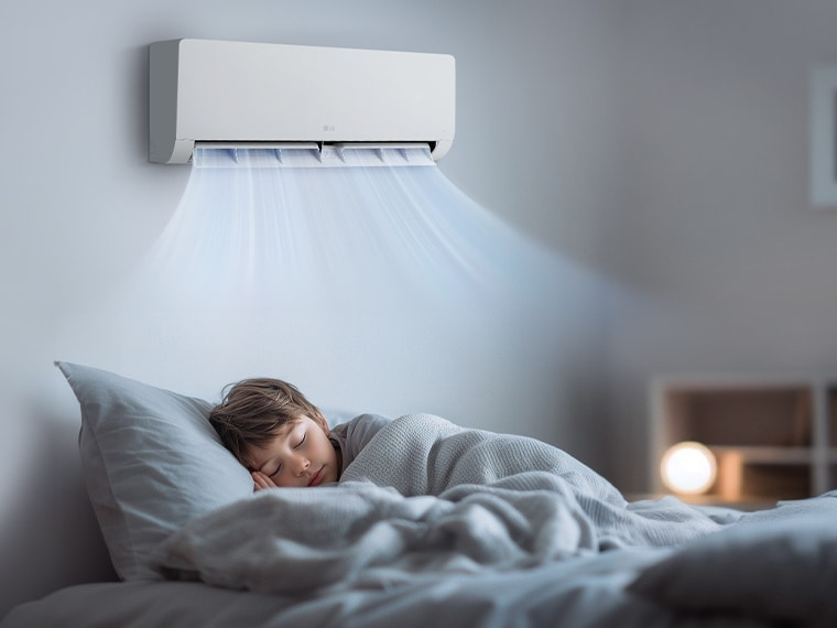 LG DUALCOOL WZ WZ24AWS – miego režimas vaiko kambaryje