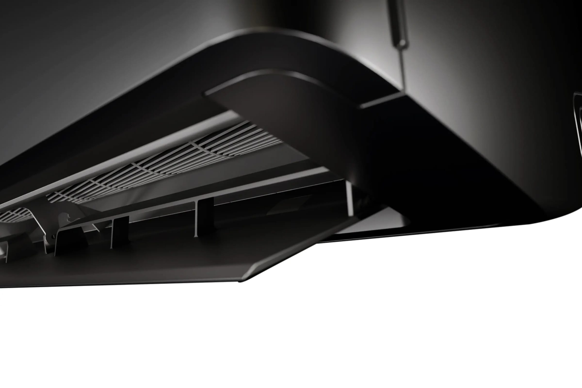 Bosch Climate 7100i CL7100i W 50 HEB juodas – oro srauto mentelė iš arti (3D Swing, „Wind Avoid Me“)