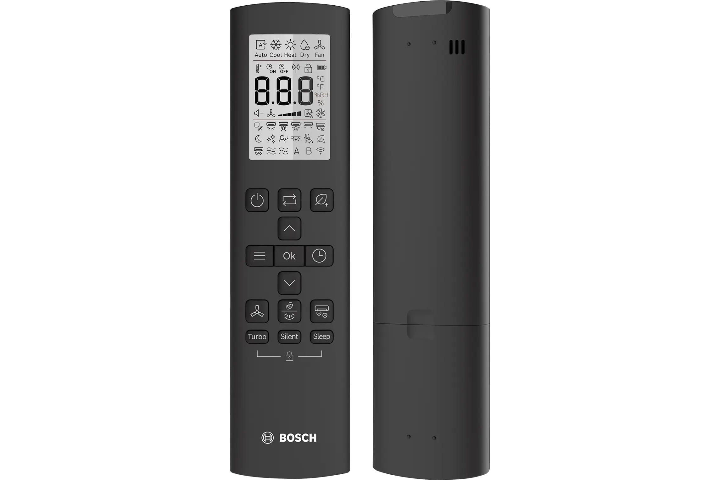 Bosch Climate 7100i CL7100i W 50 HEB juodas nuotolinio valdymo pultelis su ekranu ir funkcija „Follow Me“
