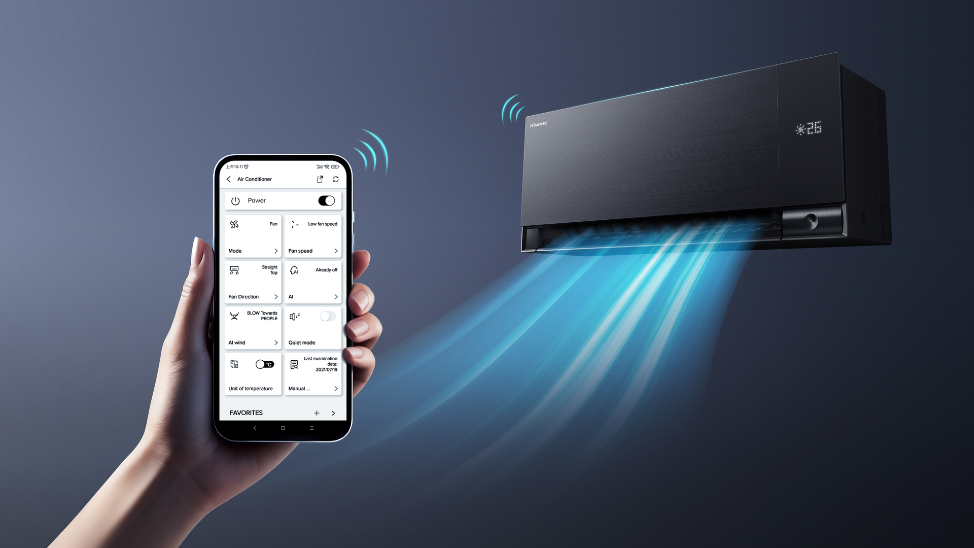 Hisense Air Master valdymas telefonu per ConnectLife programėlę